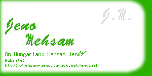 jeno mehsam business card